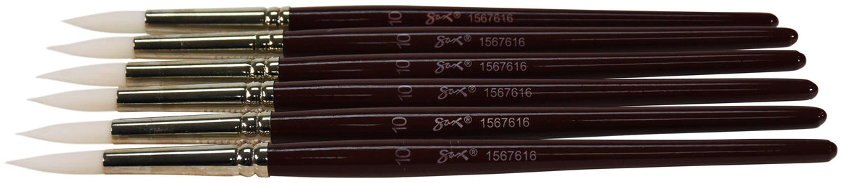 BRUSH OPTIMUM WHT TKLN SH RND SZ 10 - SAX PACK OF 6