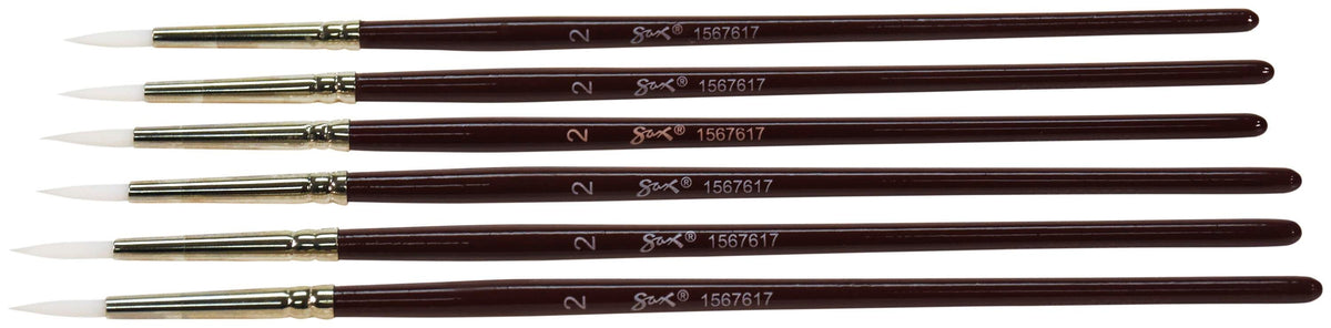 BRUSH OPTIMUM WHT TKLN SH RND SZ 2 - SAX PACK OF 6