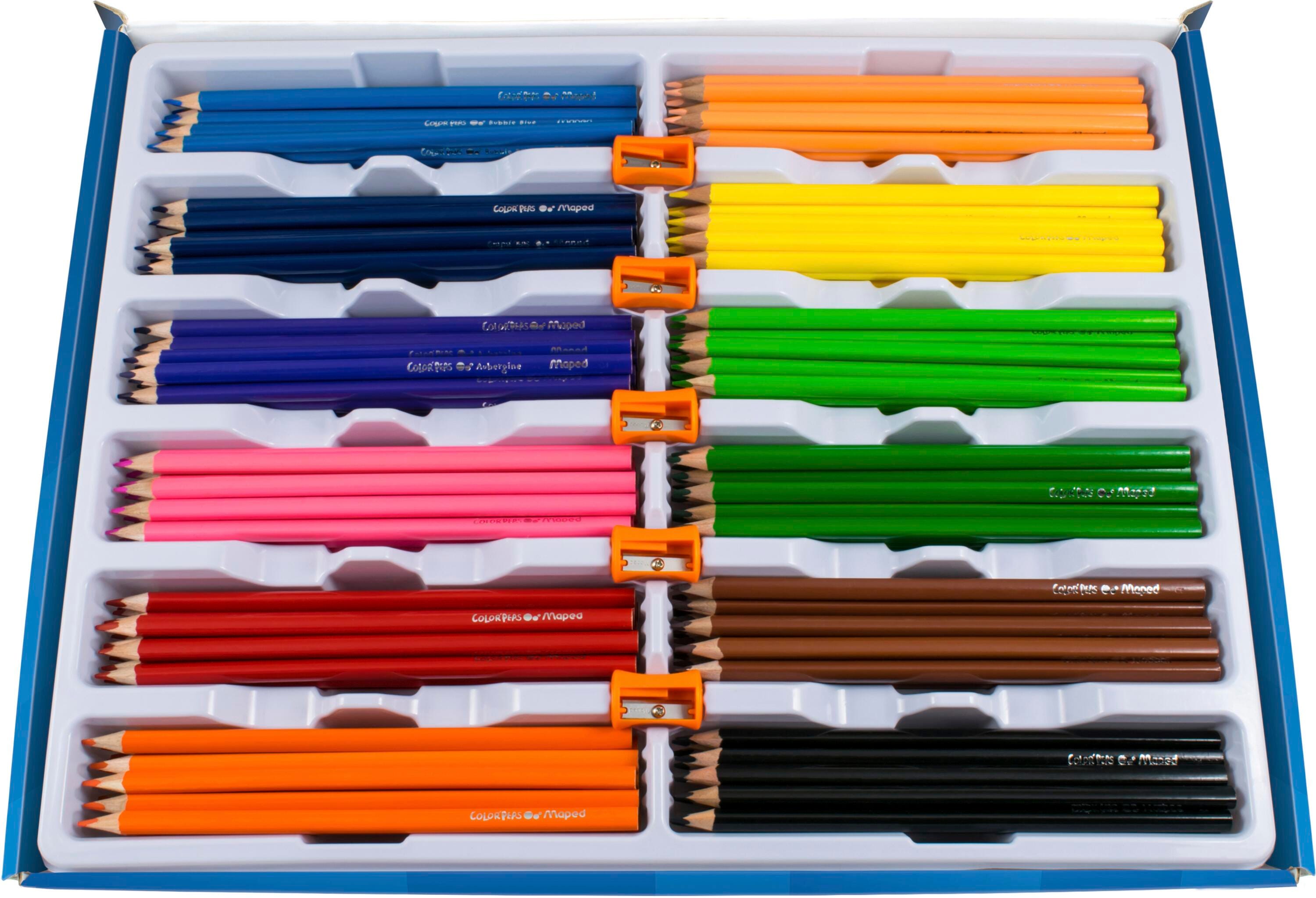 PENCILS COLORED MAPED TRIANG COLORPEPS CLASSROOM PACK 12-COLOR SET OF 240