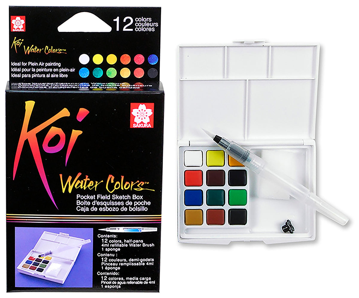 PAINT WATERCOLOR KOI FIELD SKETCH BOX 12 COLOR SET