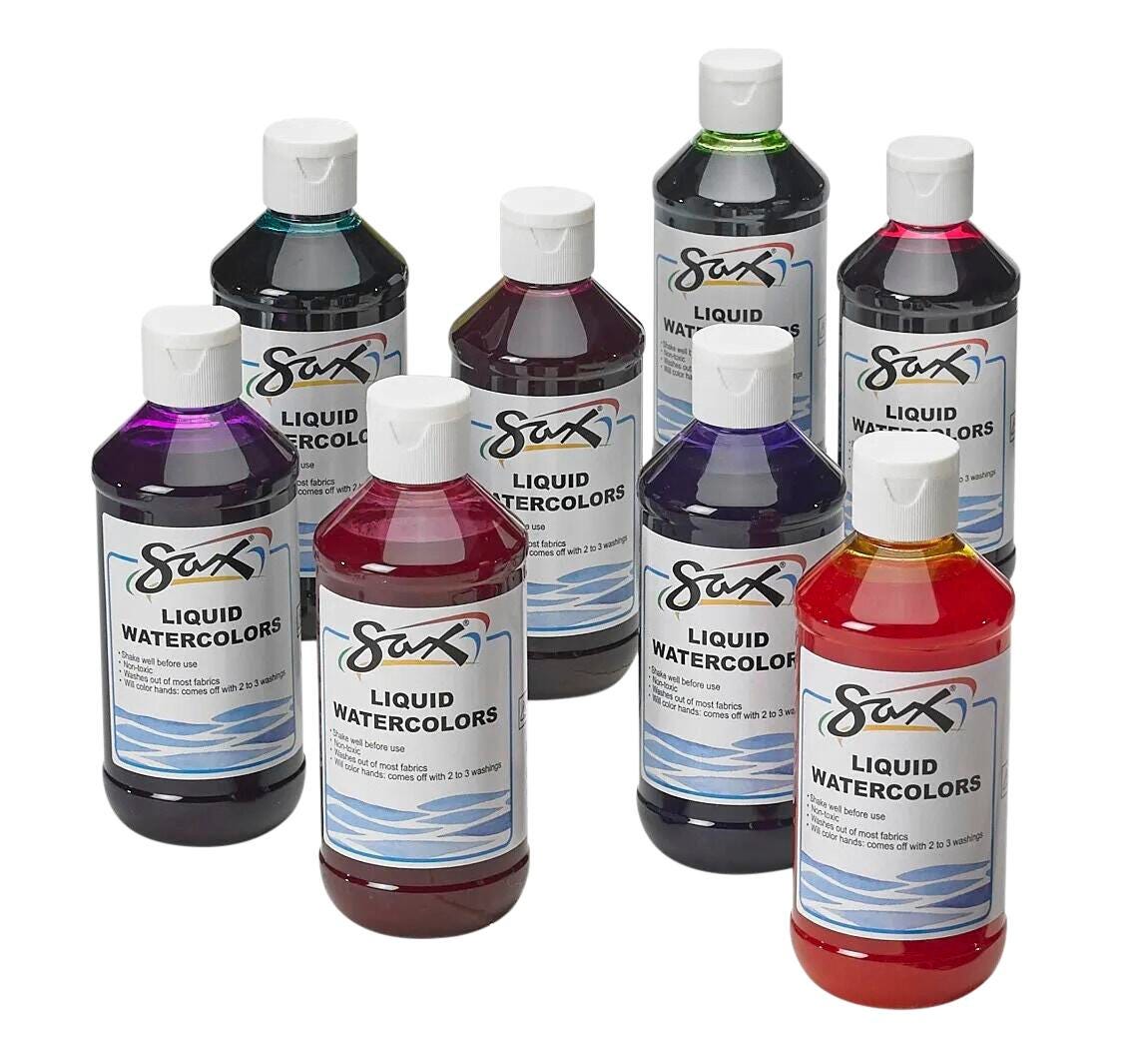 PAINT WATERCOLOR LIQUID SAX 8OZ ASST COLORS SET OF 8