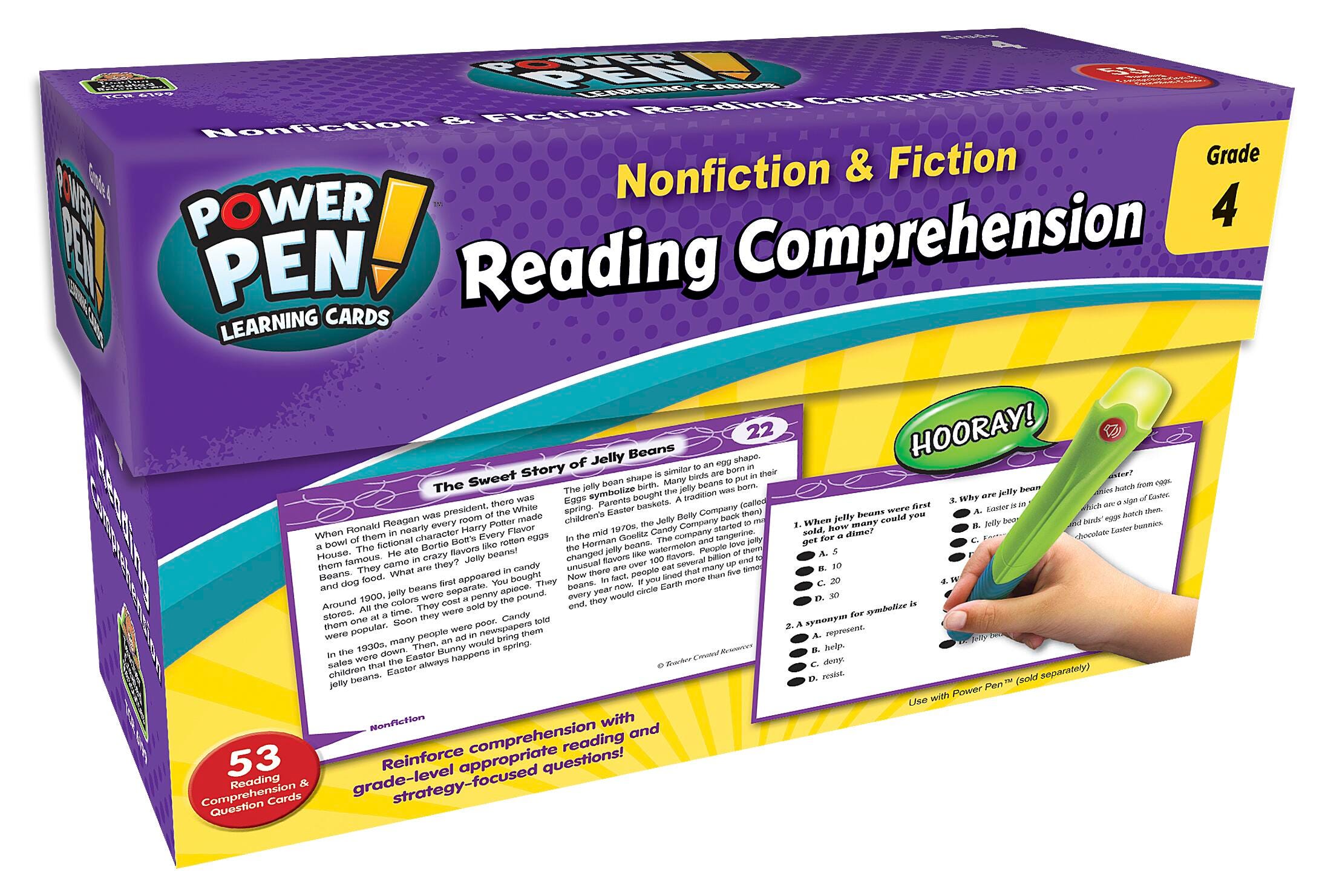 POWER PEN - READING COMPREHENSION LEARNING CARDS GR. 4
