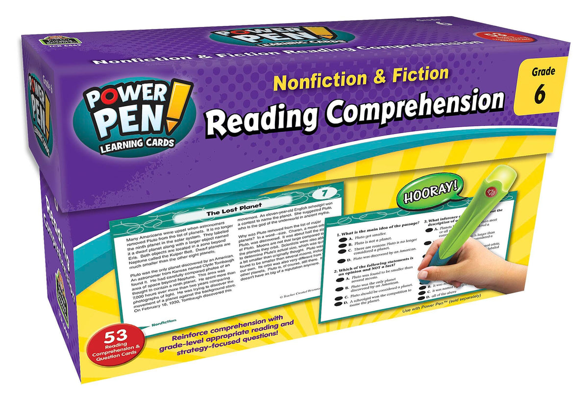 POWER PEN - READING COMPREHENSION LEARNING CARDS GR. 6