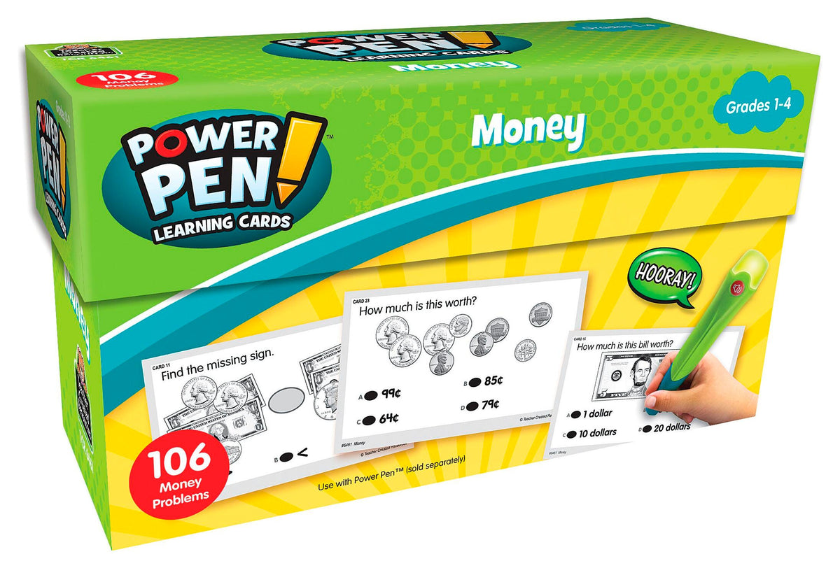 POWER PEN - MATH LEARNING CARDS - MONEY GR. 1-4