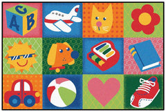 CARPETS FOR KIDS - KIDSVALUE TODDLER FUN SQUARES - 3 FT X 4 FT 6 IN RECTANGLE