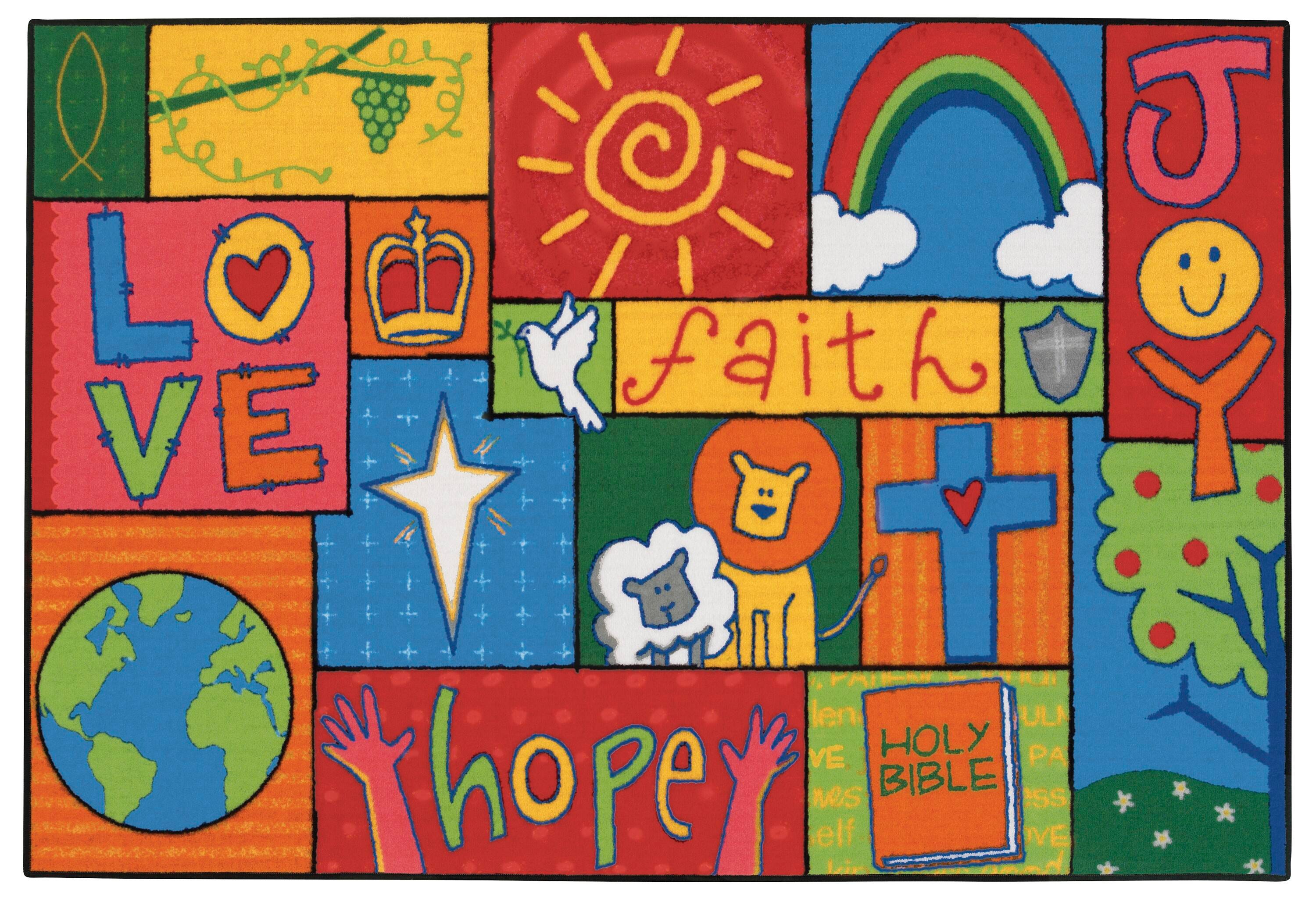 CARPETS FOR KIDS - KIDSVALUE INSPIRATIONAL PATCHWORK - 3 FT X 4 FT 6 IN RECTANGLE