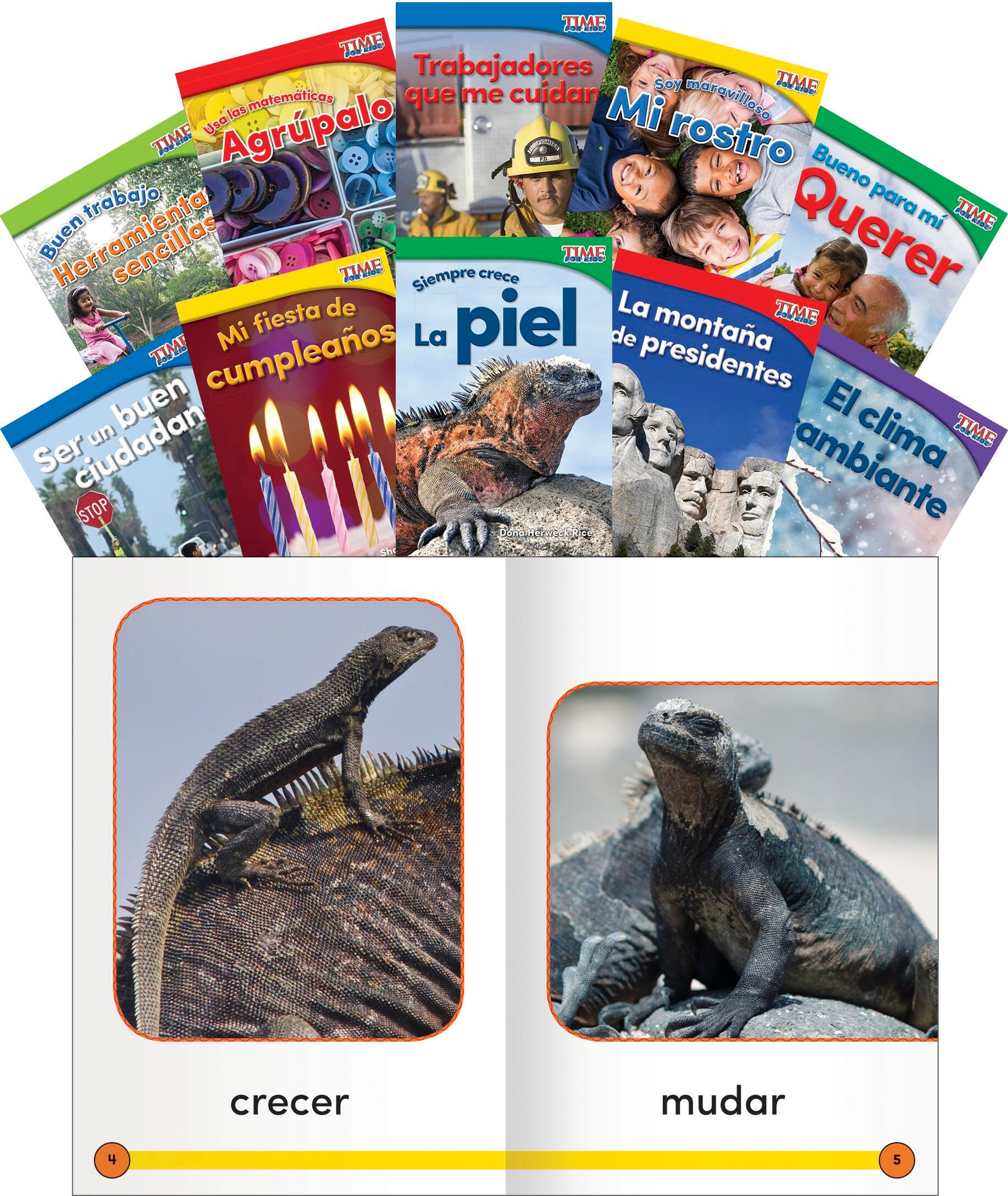 BOOKS TIME FOR KIDS INFO TEXT GRADE K SPANISH READERS SET 3 SET OF 10