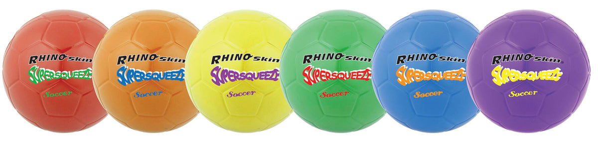 BALL - SOCCER - RHINO SKIN SUPER SQUEEZE - 8 INCH DIA - 6 COLOR SET