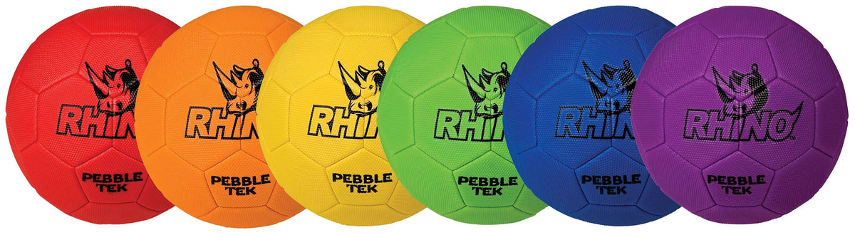 BALL - SOCCER - RHINO SKIN PEBBLE-TEK - 8 INCH DIA - 6 COLOR SET