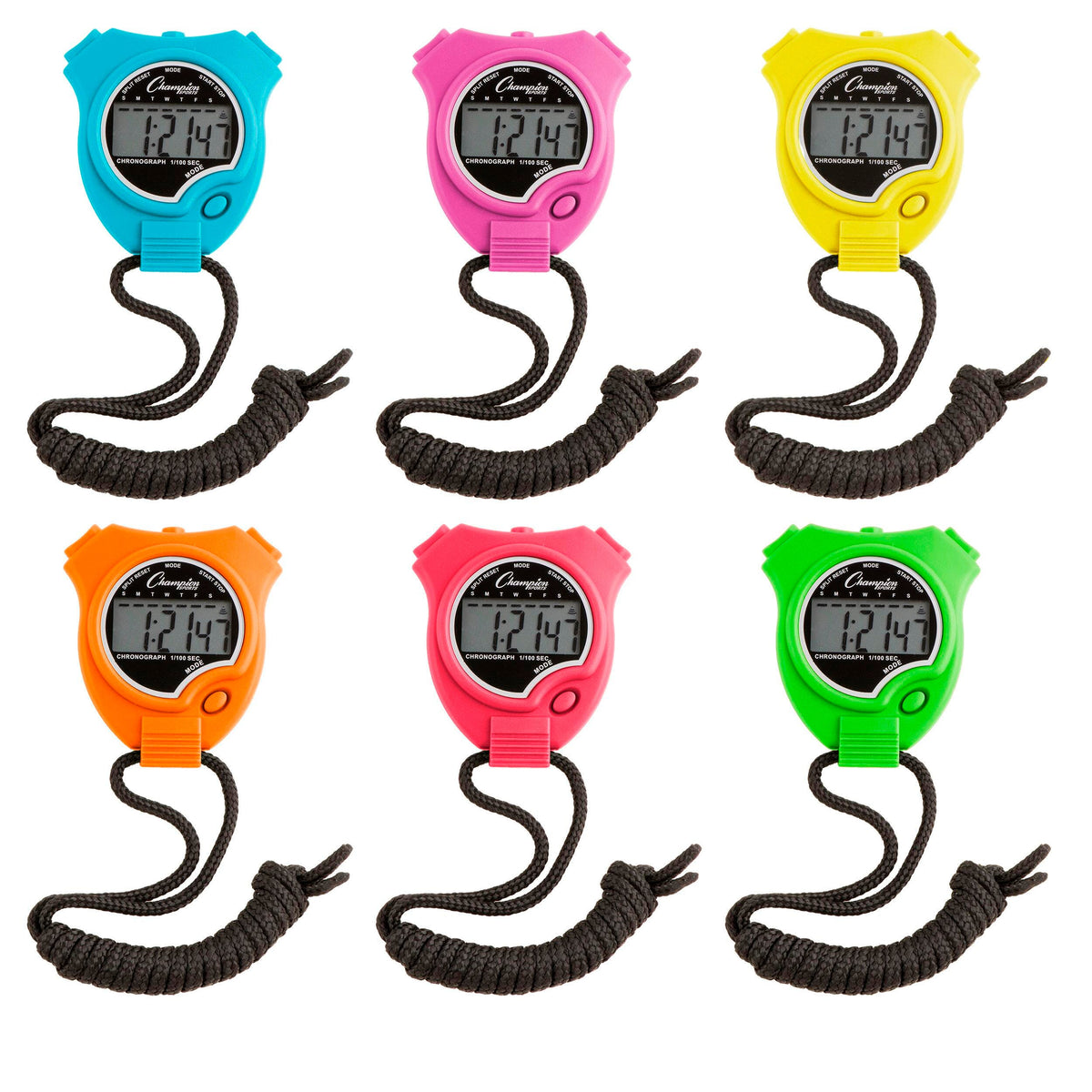 STOP WATCH- NEON COLORS - SET OF 6 COLORS
