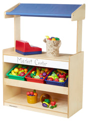 KIT MARKET STAND WITH CANOPY WITH 3 ASSORTED COLOR TRAYS