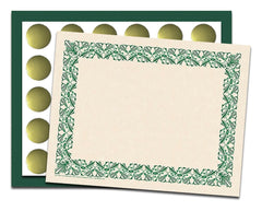 ART DECO PAPER, FOLDERS AND SEALS SET, GREEN
