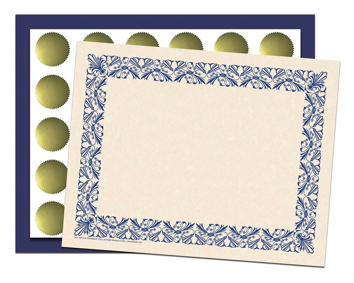 ART DECO PAPER, FOLDERS AND SEALS SET, BLUE
