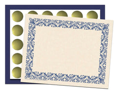 ART DECO PAPER, FOLDERS AND SEALS SET, BLUE