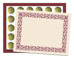 ART DECO PAPER, FOLDERS AND SEALS SET, MAROON