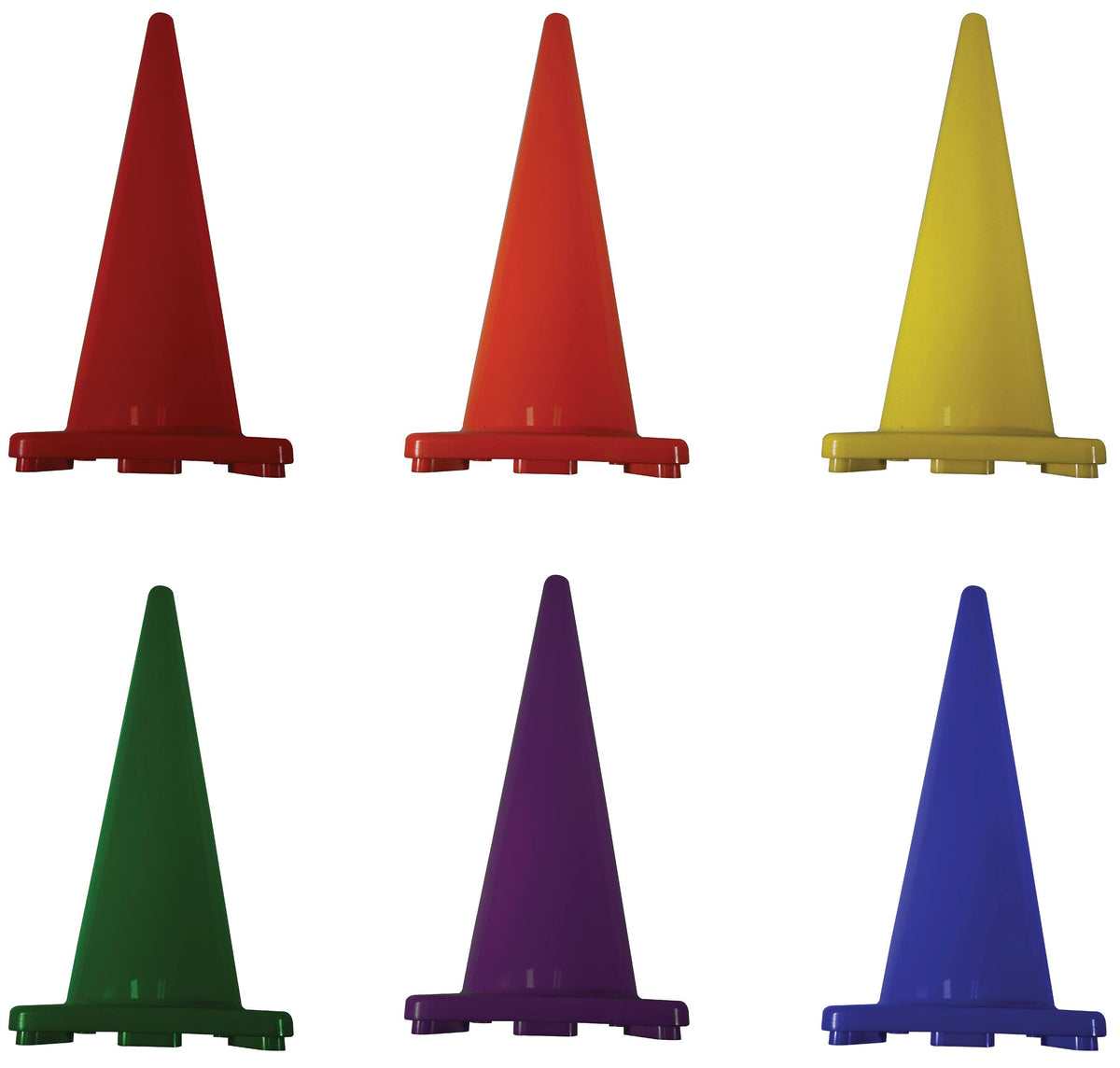 CONES -36 INCH - POLY -RAINBOW-SET OF 6