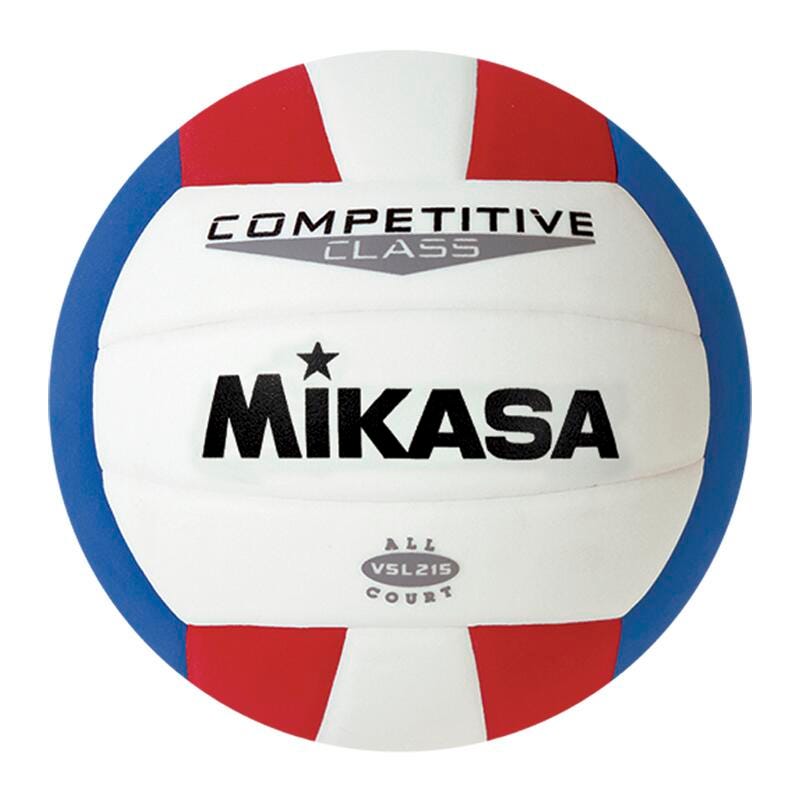 VOLLEYBALL - SYNTHETIC LEATHER - RED/WHITE/BLUE - OFFICIAL SIZE