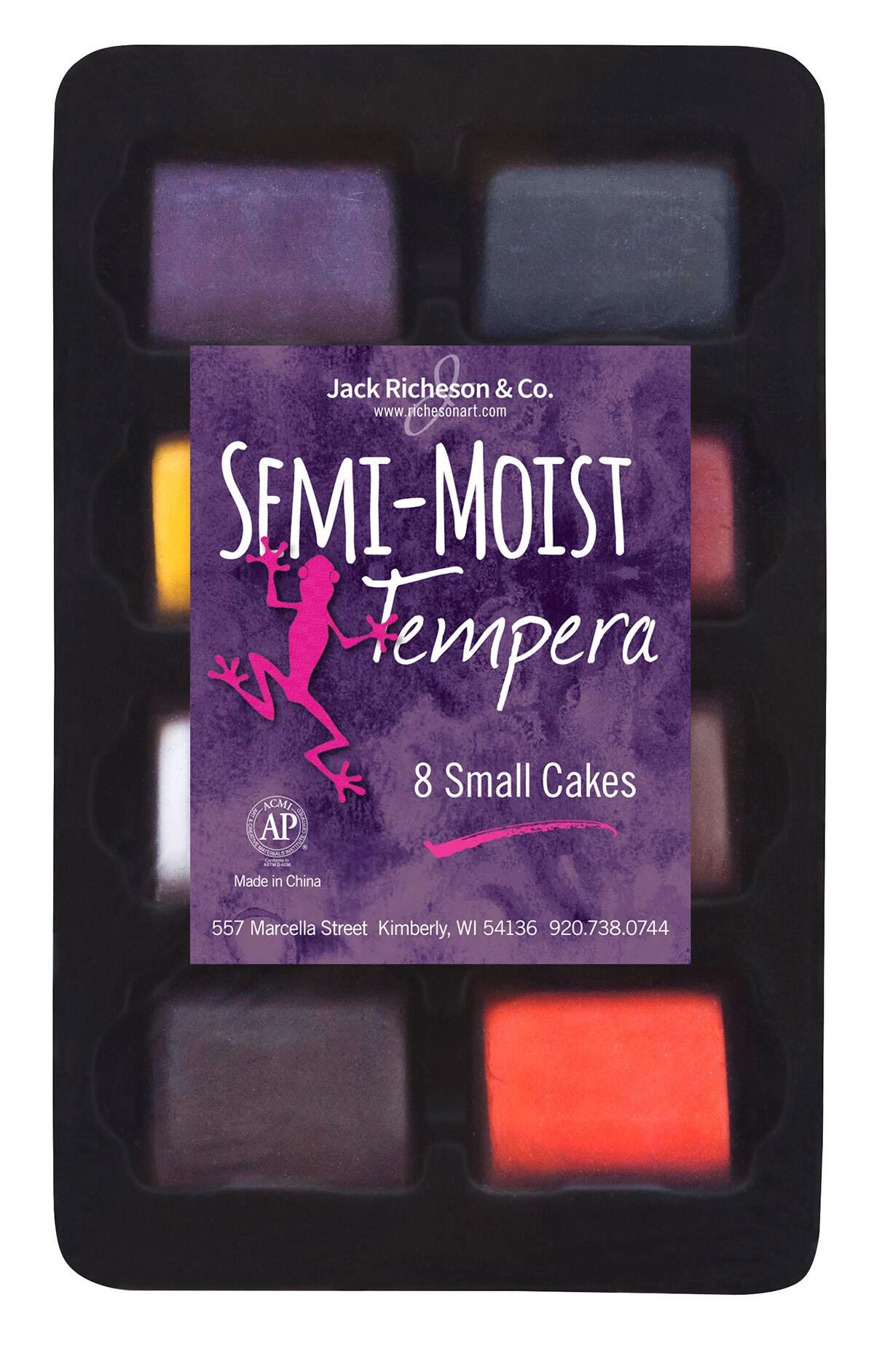 PAINT TEMPERA CAKES SEMI-MOIST SMALL RICHESON TRAY SET OF 8