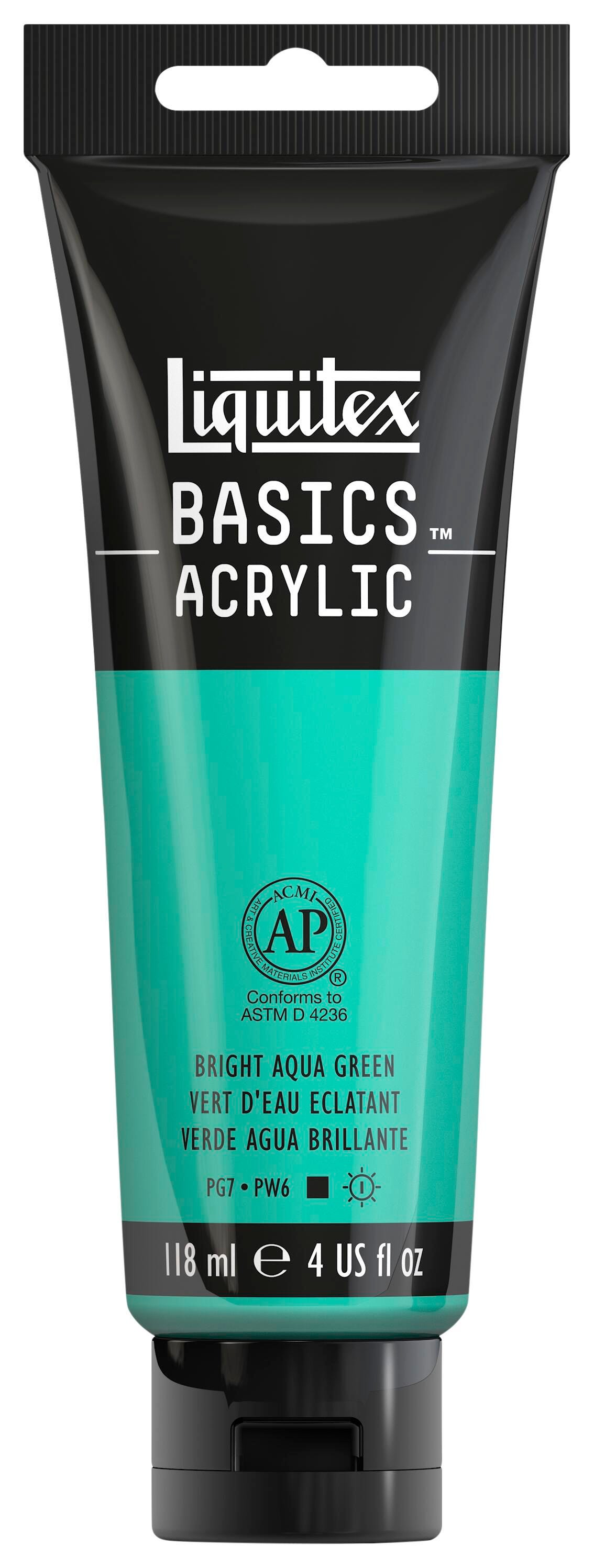 PAINT ACRYLIC LIQUITEX BASICS BRIGHT AQUA GREEN 4 OZ