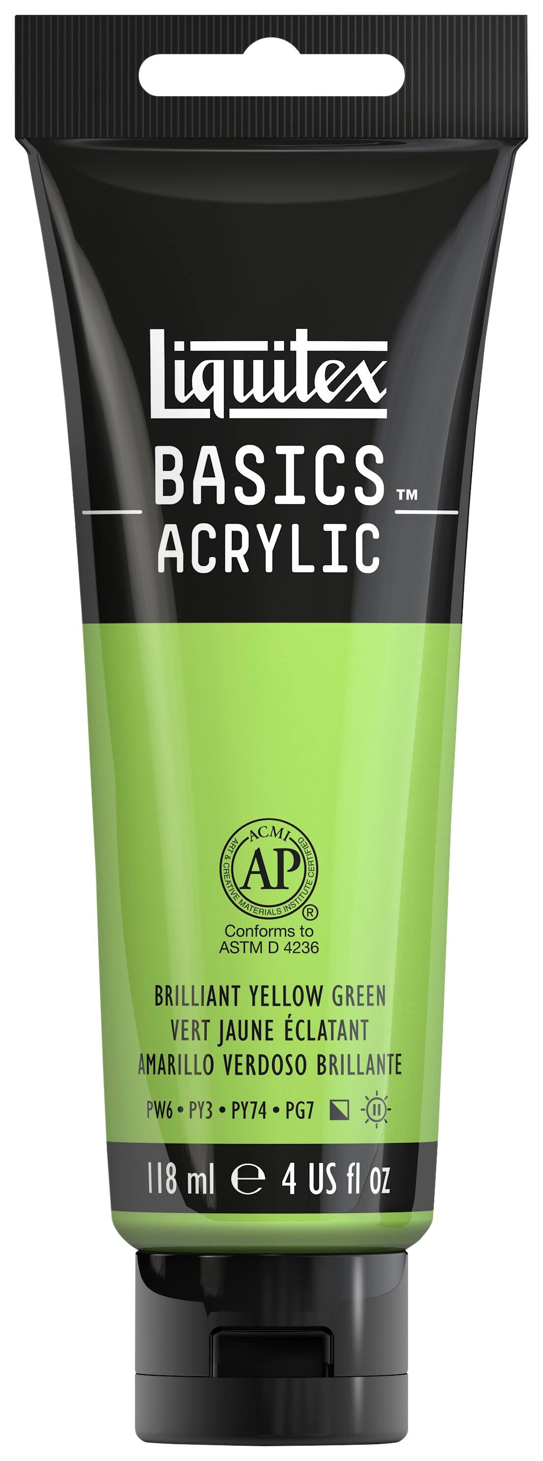 PAINT ACRYLIC LIQUITEX BASICS BRILLIANT YELLOW GREEN 4 OZ