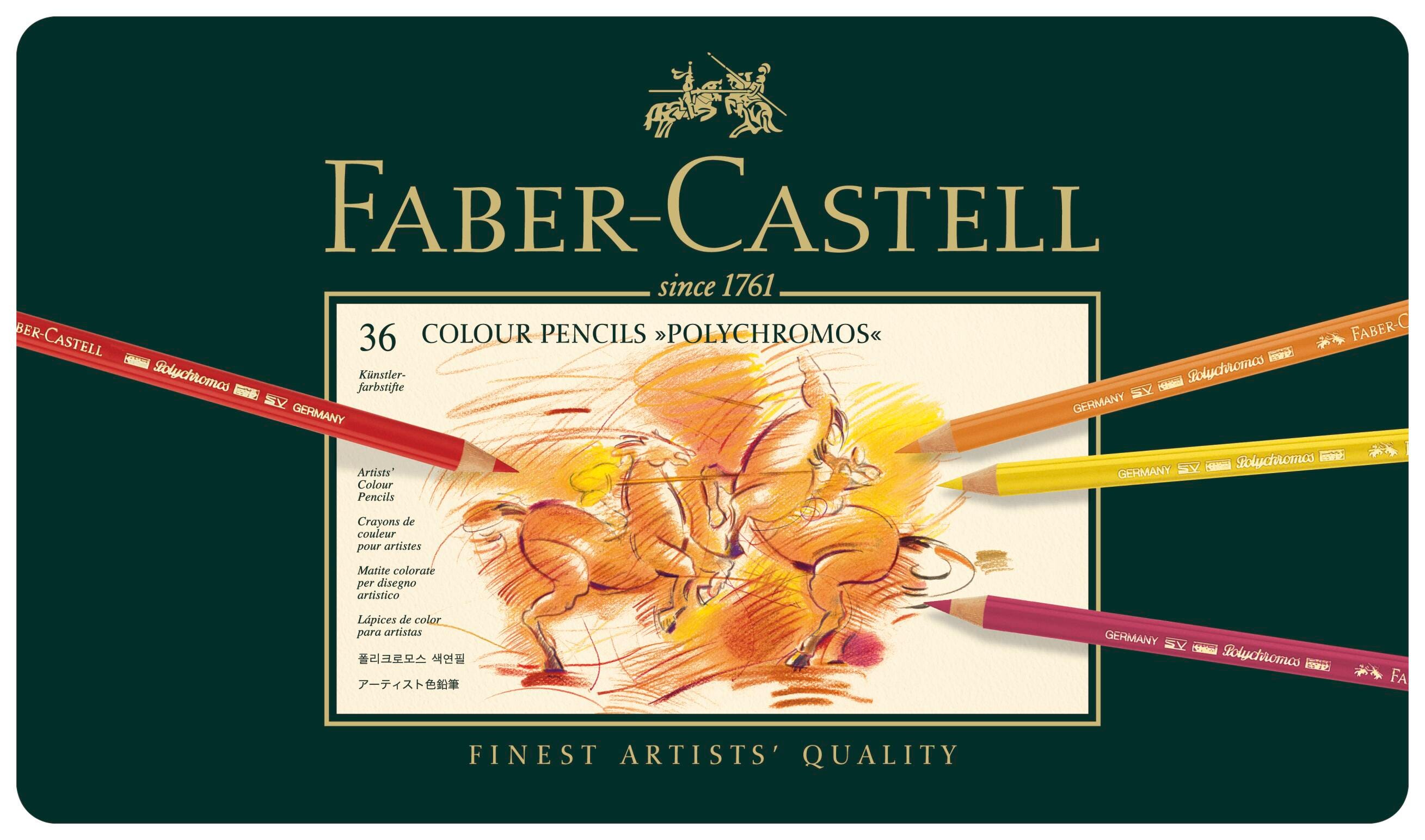 PENCILS COLORED FABER CASTELL POLYCHROMOS ASST COLORS SET OF 36