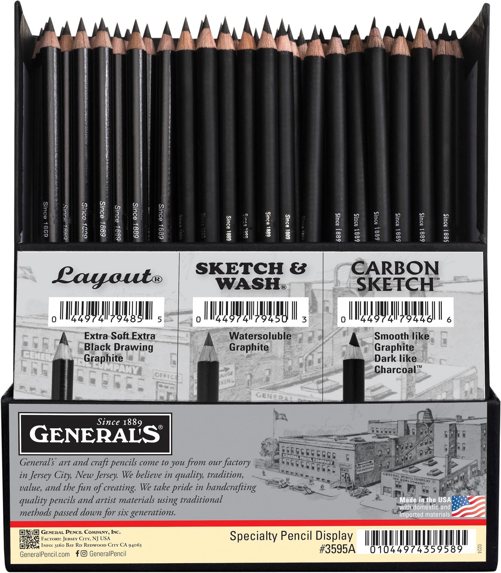 PENCILS DRAWING GENERALS SPECIALTY PENCIL DISPLAY SET OF 108