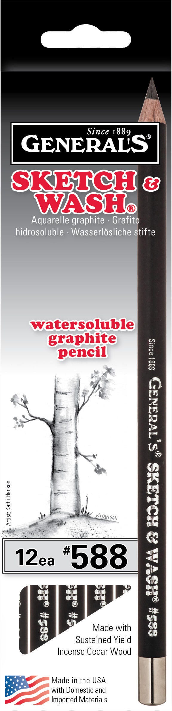 PENCILS DRAWING WASH GENERALS SKETCH WASH PACK OF 12
