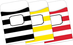 LIBRARY POCKETS WIDE STRIPES 3.5X5.125 IN SET OF 30