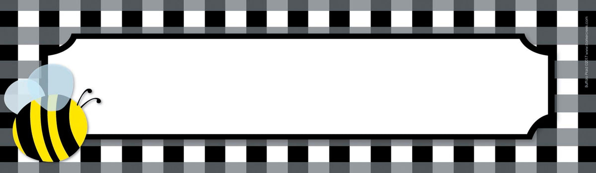 NAME PLATES BUFFALO PLAID/WIDE STRIPES 12X3.5 IN SET OF 36