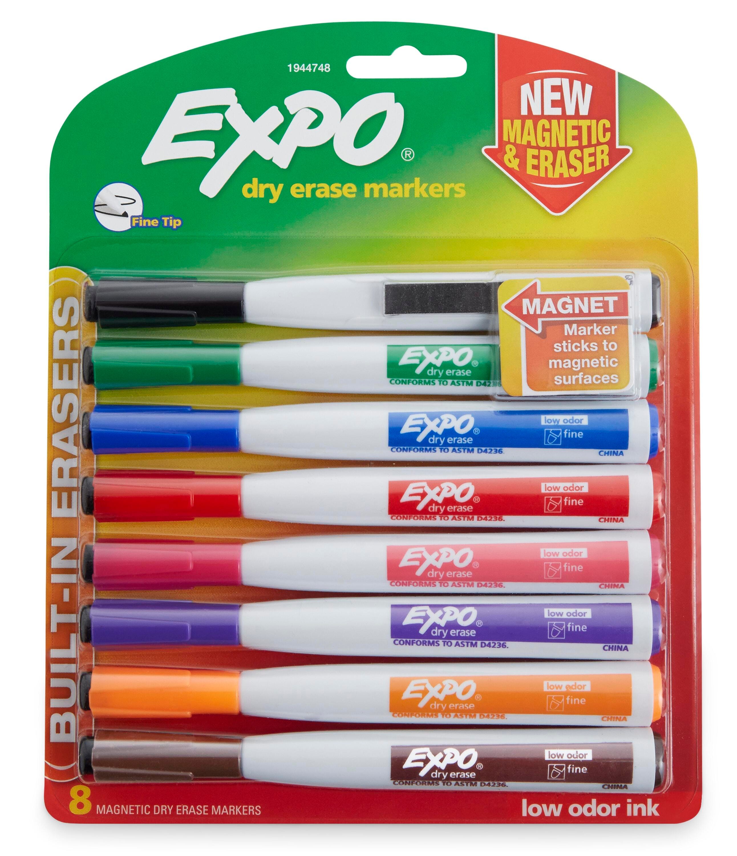 MARKER DRY ERASE EXPO MAGNETIC FINE ASST SET OF 8