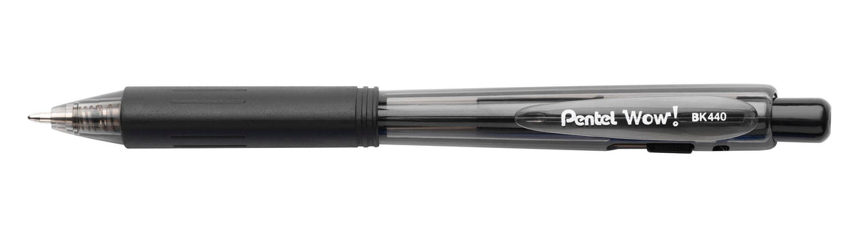 PEN WOW! RETRACTABLE BALLPOINT 1.0MM BLACK PACK OF 36