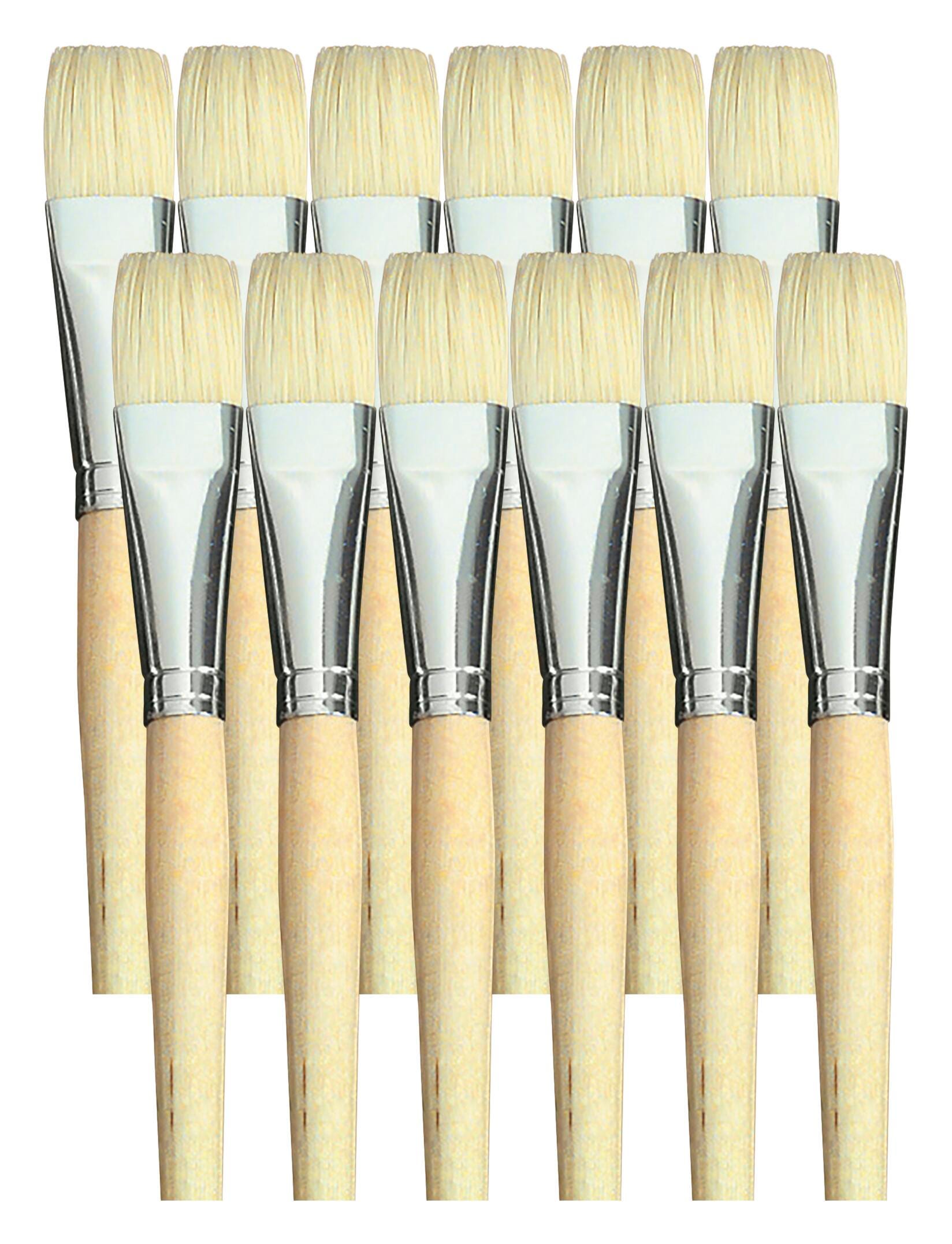 BRUSH WHI BRISTLE SH FLAT 3/4 IN - SCHOOL SMART PACK OF 12