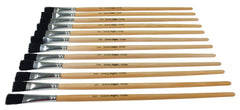 BRUSH BLK BRISTLE LH FLAT 1/2 IN - SCHOOL SMART PACK OF 12