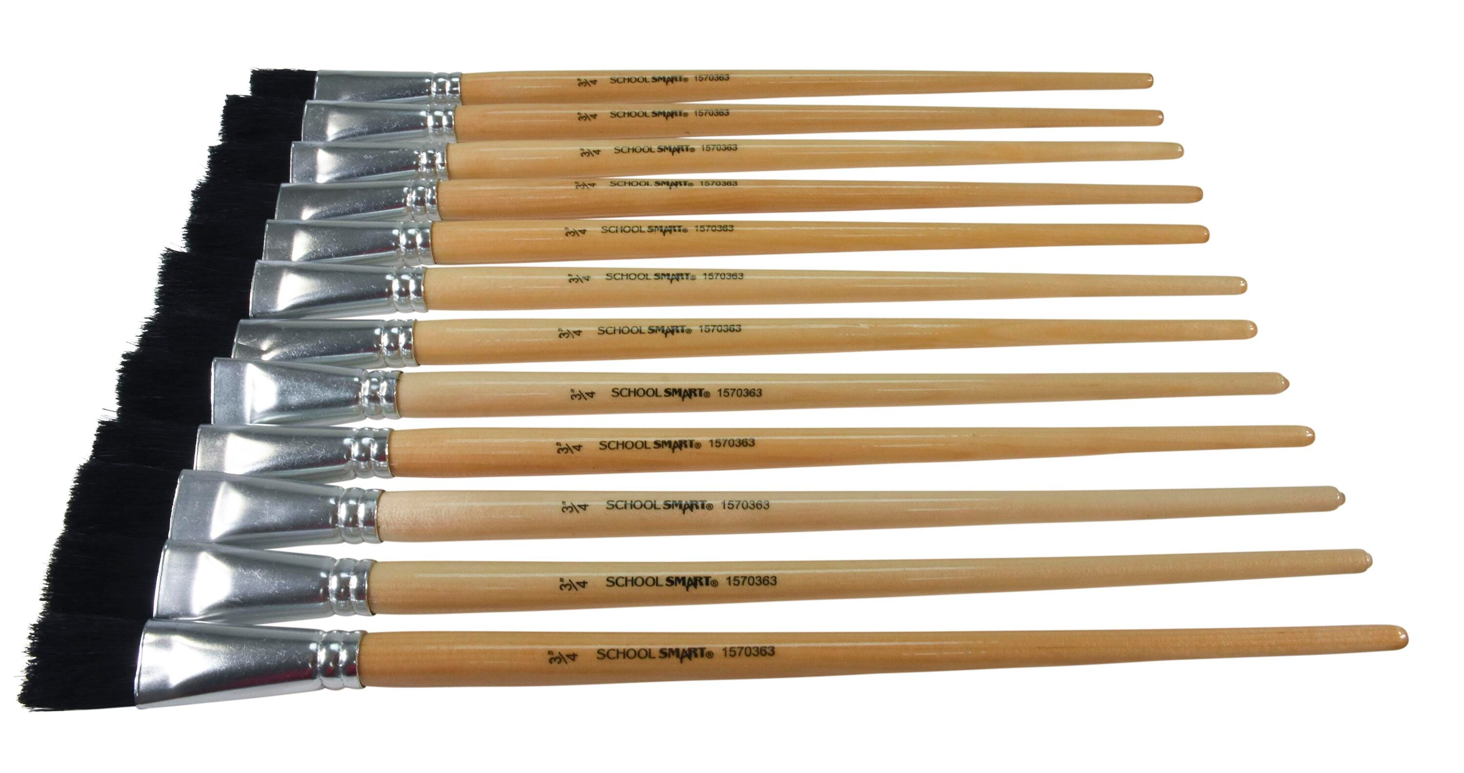BRUSH BLK BRISTLE LH FLAT 3/4 IN - SCHOOL SMART - PACK OF 12