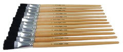 BRUSH BLK BRISTLE LH FLAT 1 IN - SCHOOL SMART PACK OF 12