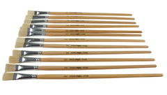 BRUSH WHI BRISTLE LH FLAT 1/2 IN - SCHOOL SMART PACK OF 12