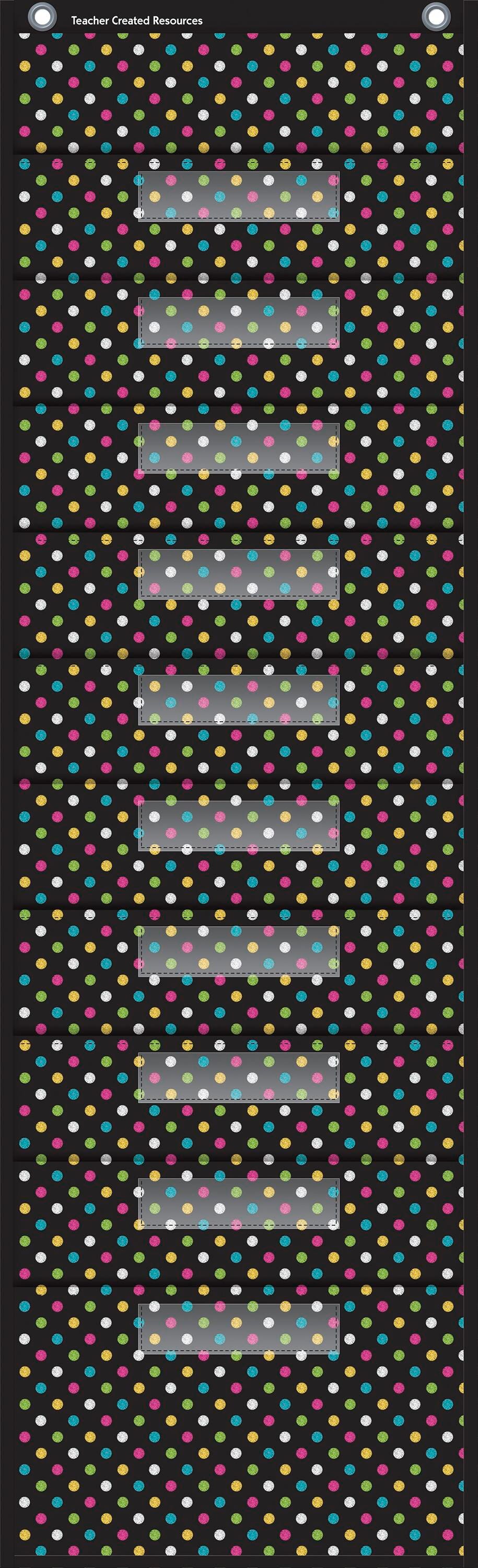 CHALKBOARD BRIGHTS 10 POCKET FILE STORAGE POCKET CHART 14X46-1/2