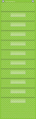 LIME POLKA DOTS 10 POCKET FILE STORAGE POCKET CHART 14X46-1/2