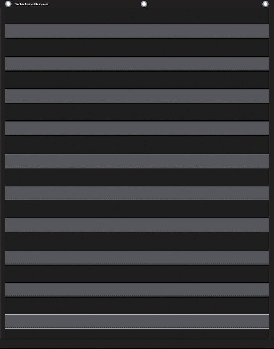 POCKET CHART - BLACK 10 34X44