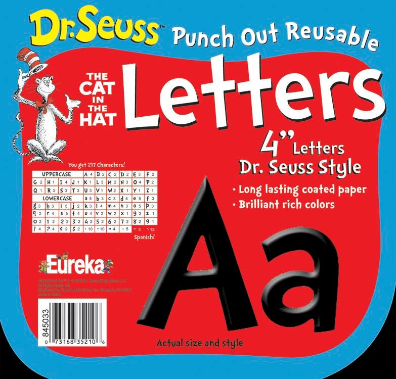 LETTERS PUNCH OUT DR SEUSS BLACK DECO SET OF 217