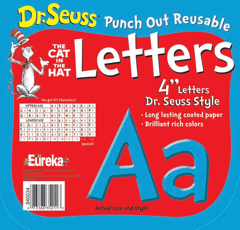 LETTERS PUNCH OUT DR SEUSS BLUE DECO SET OF 217