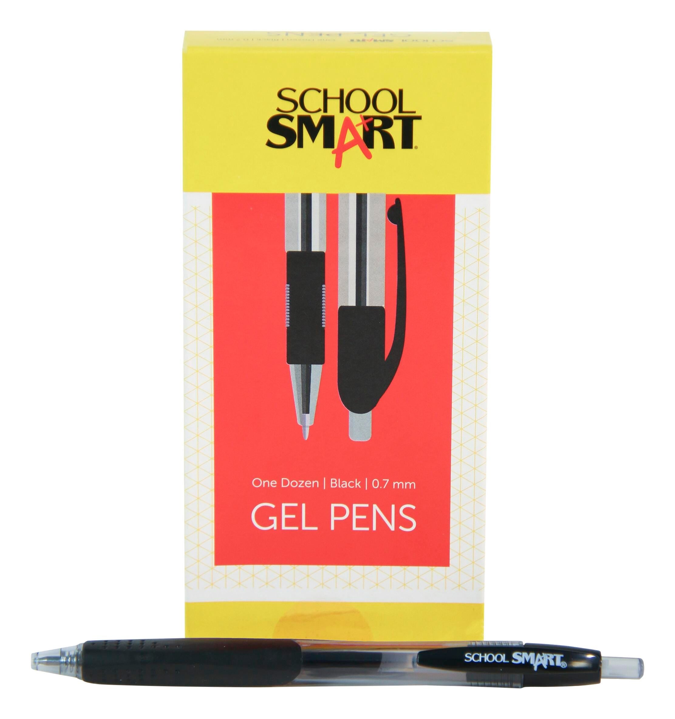 PEN GEL RETRACTABLE SCHOOL SMART BLACK PACK OF 12