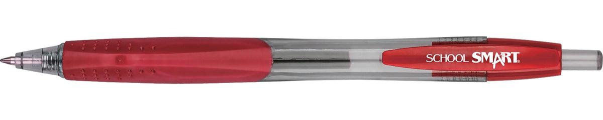 PEN GEL RETRACTABLE SCHOOL SMART RED PACK OF 12