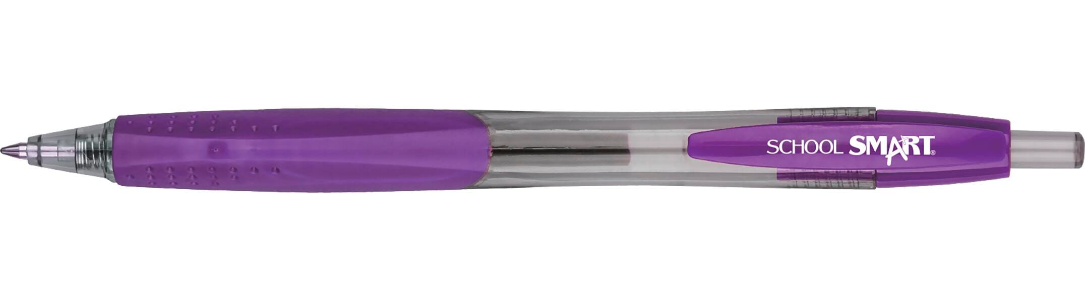 PEN GEL RETRACTABLE SCHOOL SMART PURPLE PACK OF 12
