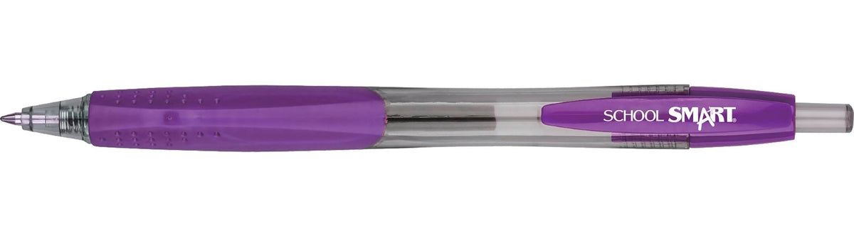 PEN GEL RETRACTABLE SCHOOL SMART PURPLE PACK OF 12