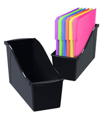 BOOK BINS INTERLOCKING BLACK