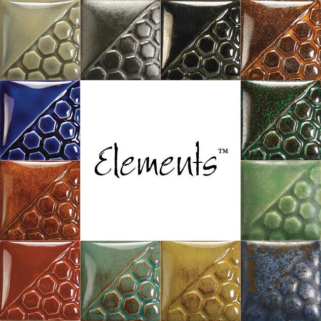 GLAZE MAYCO ELEMENTS ASST COLORS 4 OZ SET OF 12