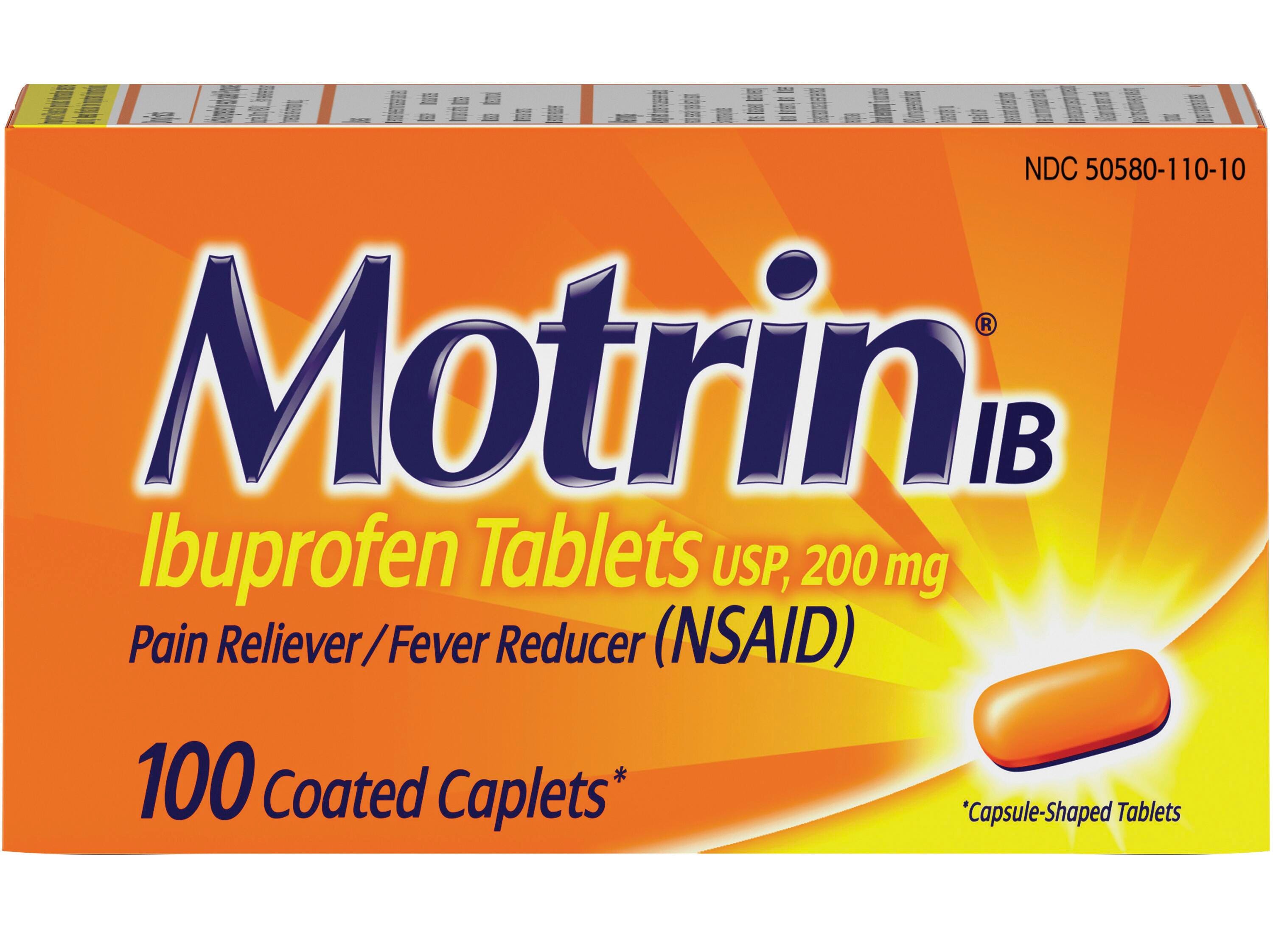 MEDICATION MOTRIN CAPLETS PACK OF 100- JOJ048101