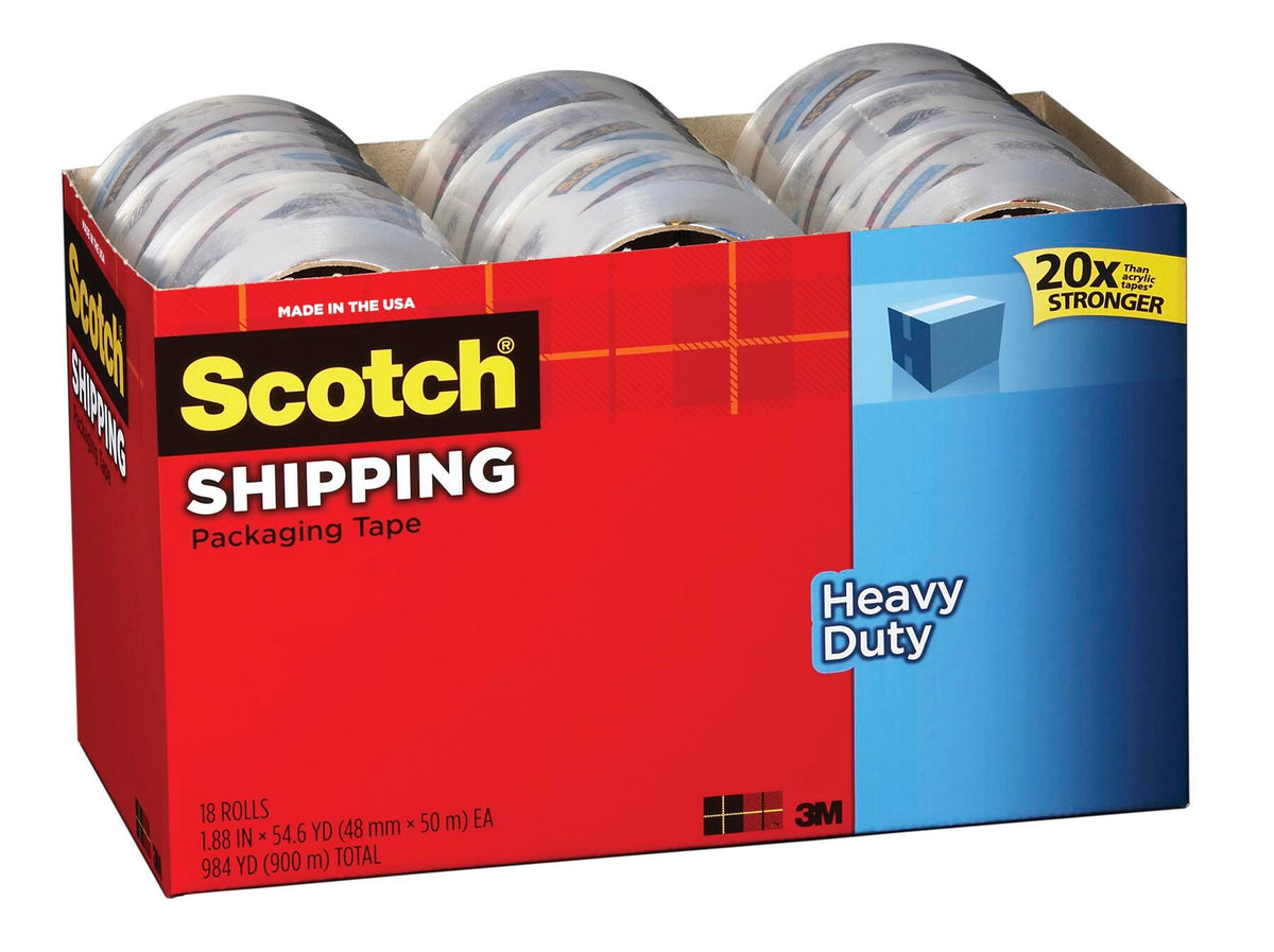 TAPE SCOTCH SHIPPING PACKAGING 1.88 IN X 54.6 YD - 18 ROLLS