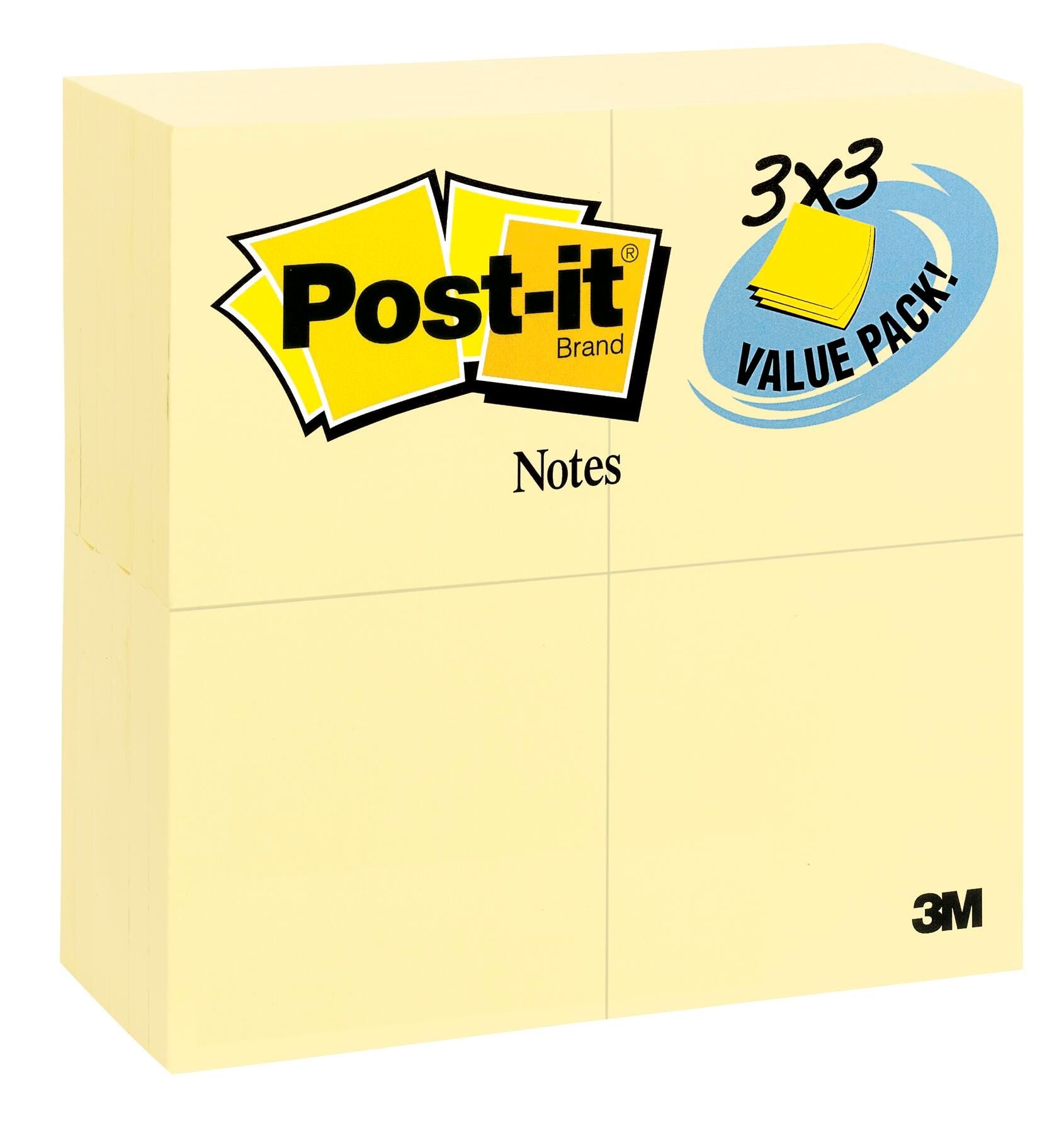 NOTES POST-IT 3 X 3 IN CANARY YELLOW 100 SHTS/PAD-24 PADS/PACK